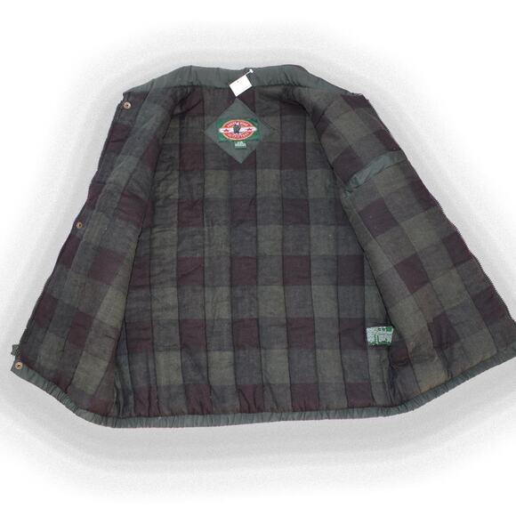 Deadstock Vintage 90's Eagles Ridge Outfitters Green Zip Utility Vest - Picture 5 of 8